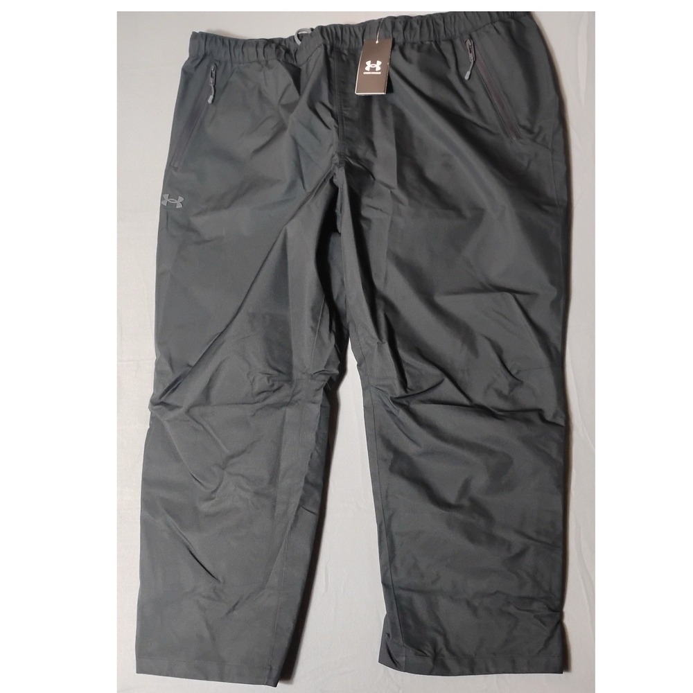 Under Armour UA Lined Rain Pant Mens‎ 3XL Loose Charcoal Gray Waterproof Pants